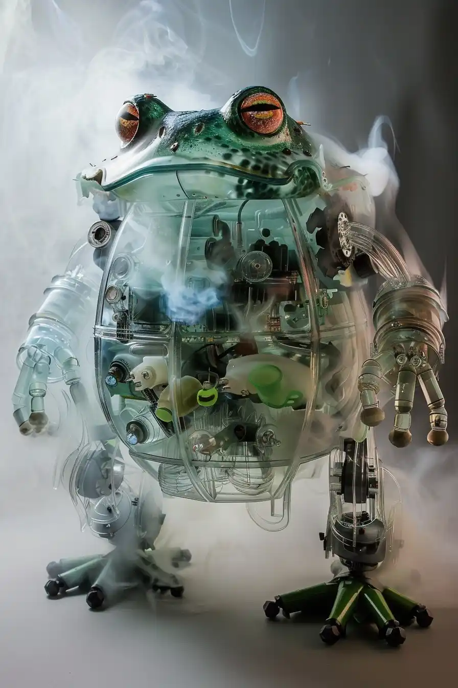 Clear Plastic Toad Robot
