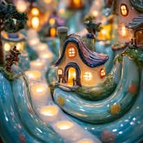 Glass Pipe Village Illustration Style