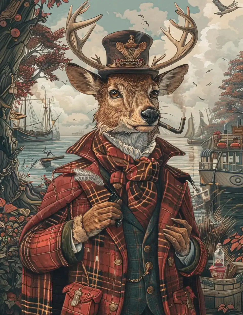 Whimsical Deer Detective Dockyards