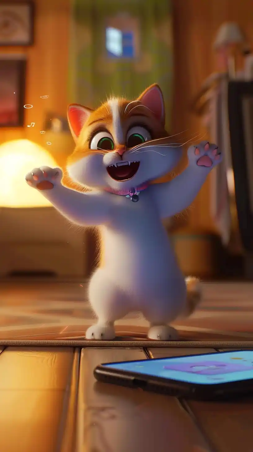 Pixar-Style Dancing Kitten