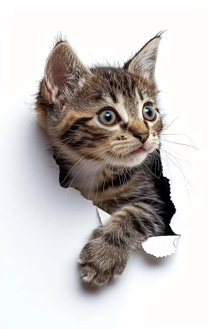 Cutout Kitten Sticker Portrait