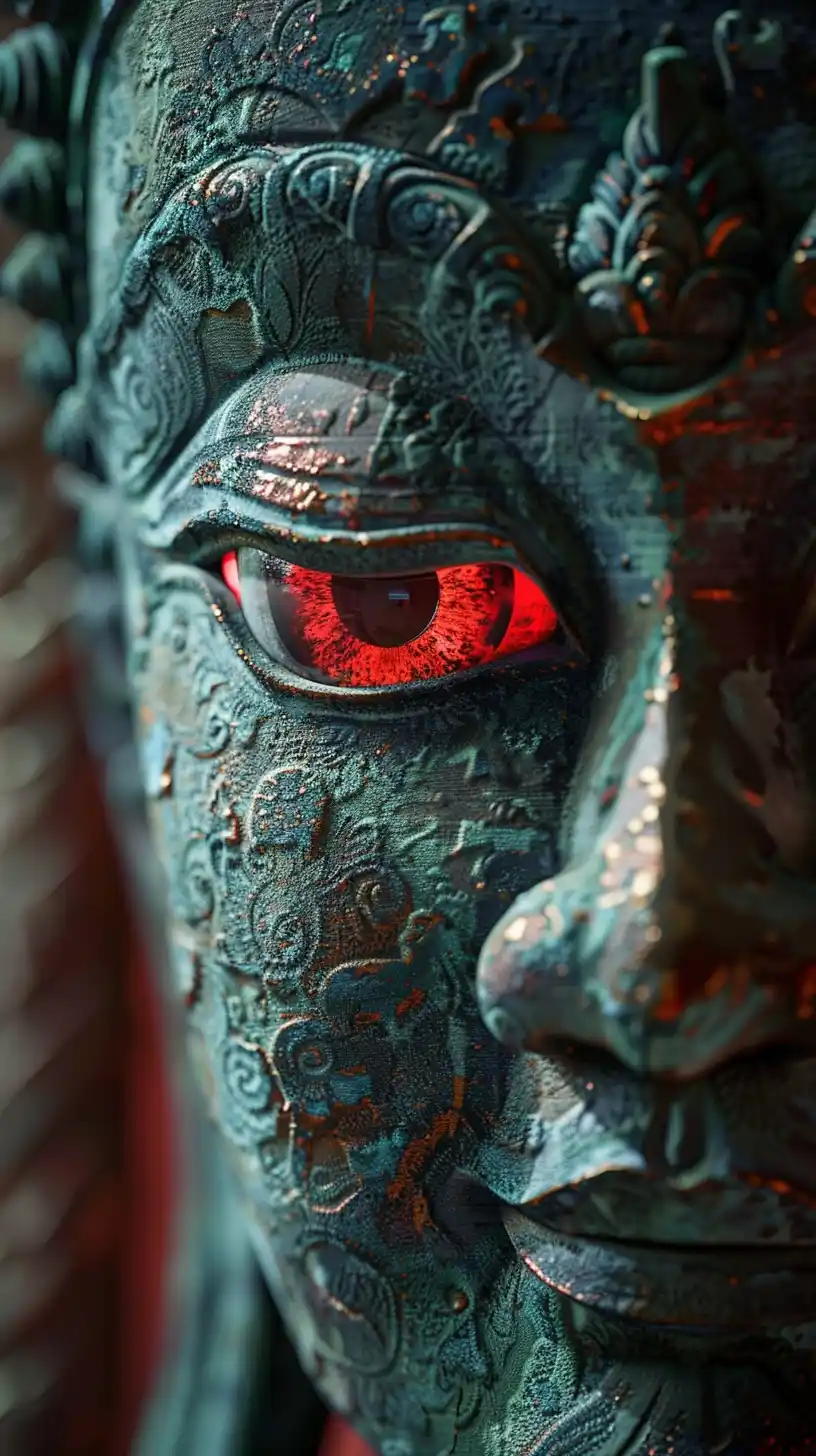 Hyper Realistic Red Eye Buddha