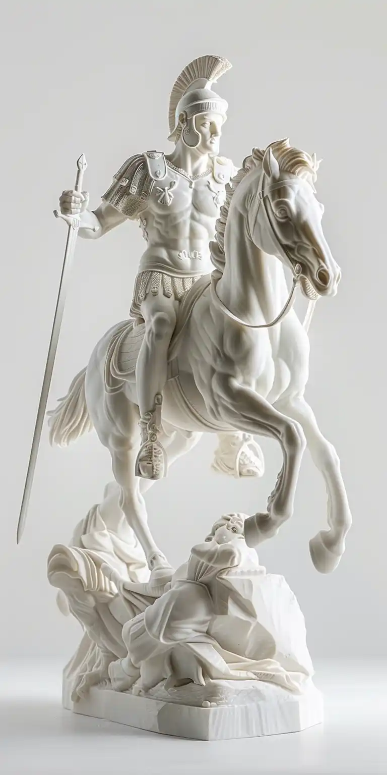 Marble Roman Warrior Reflection