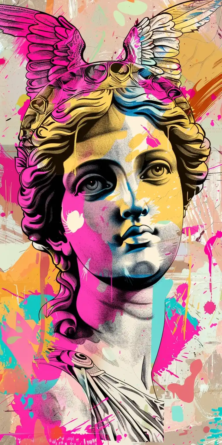Pop Art Greek Statue Illustration
