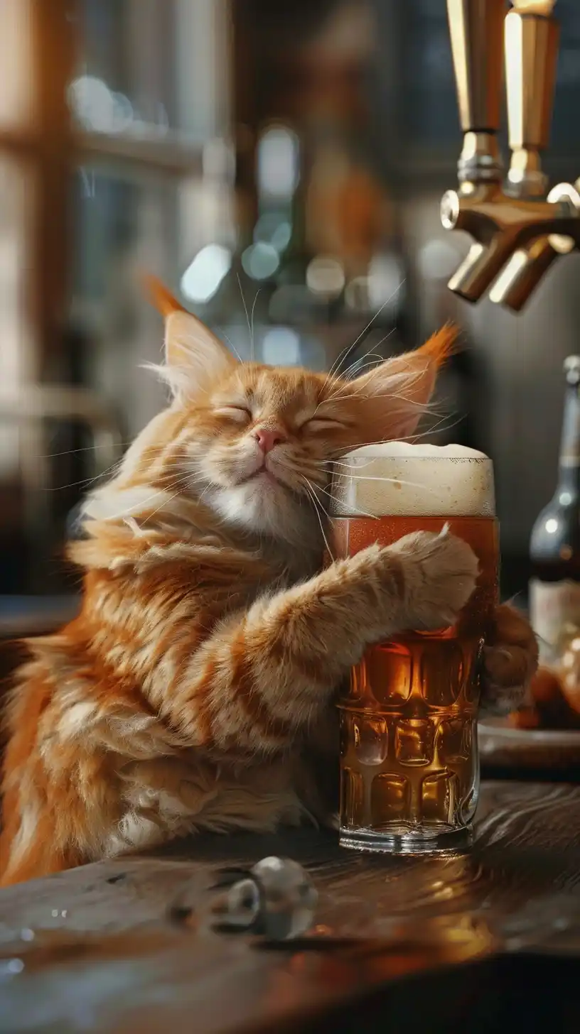 Graphic Cat and Beer