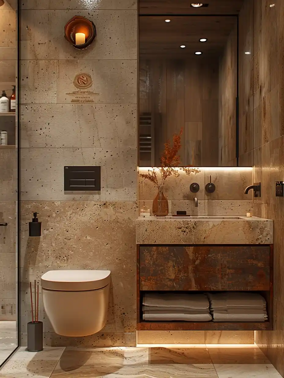Minimalist Italian Stone Bathroom