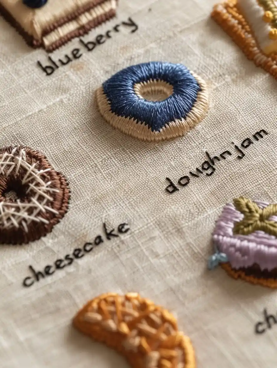 Embroidered Dessert Icons