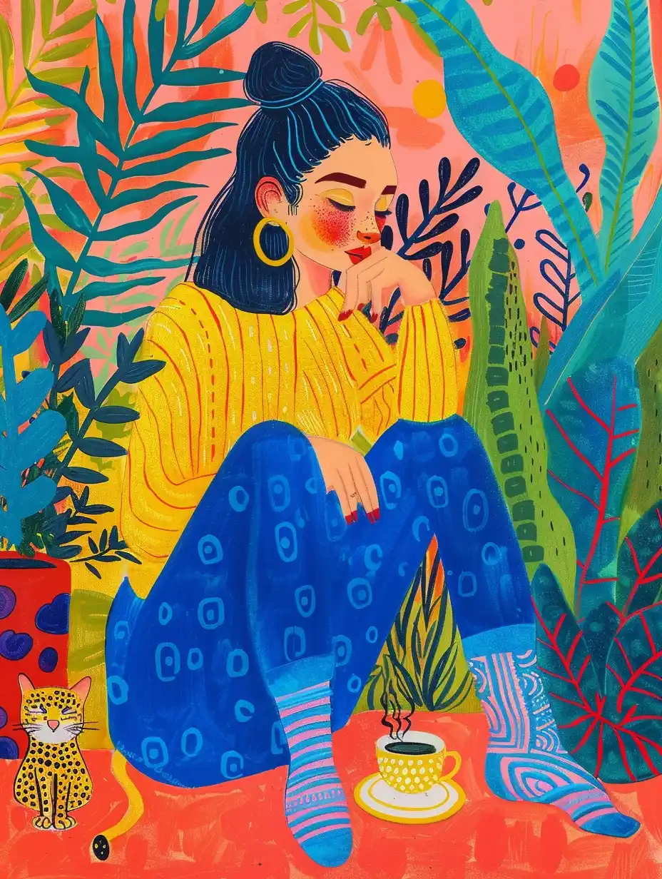 Midcentury Woman in Garden