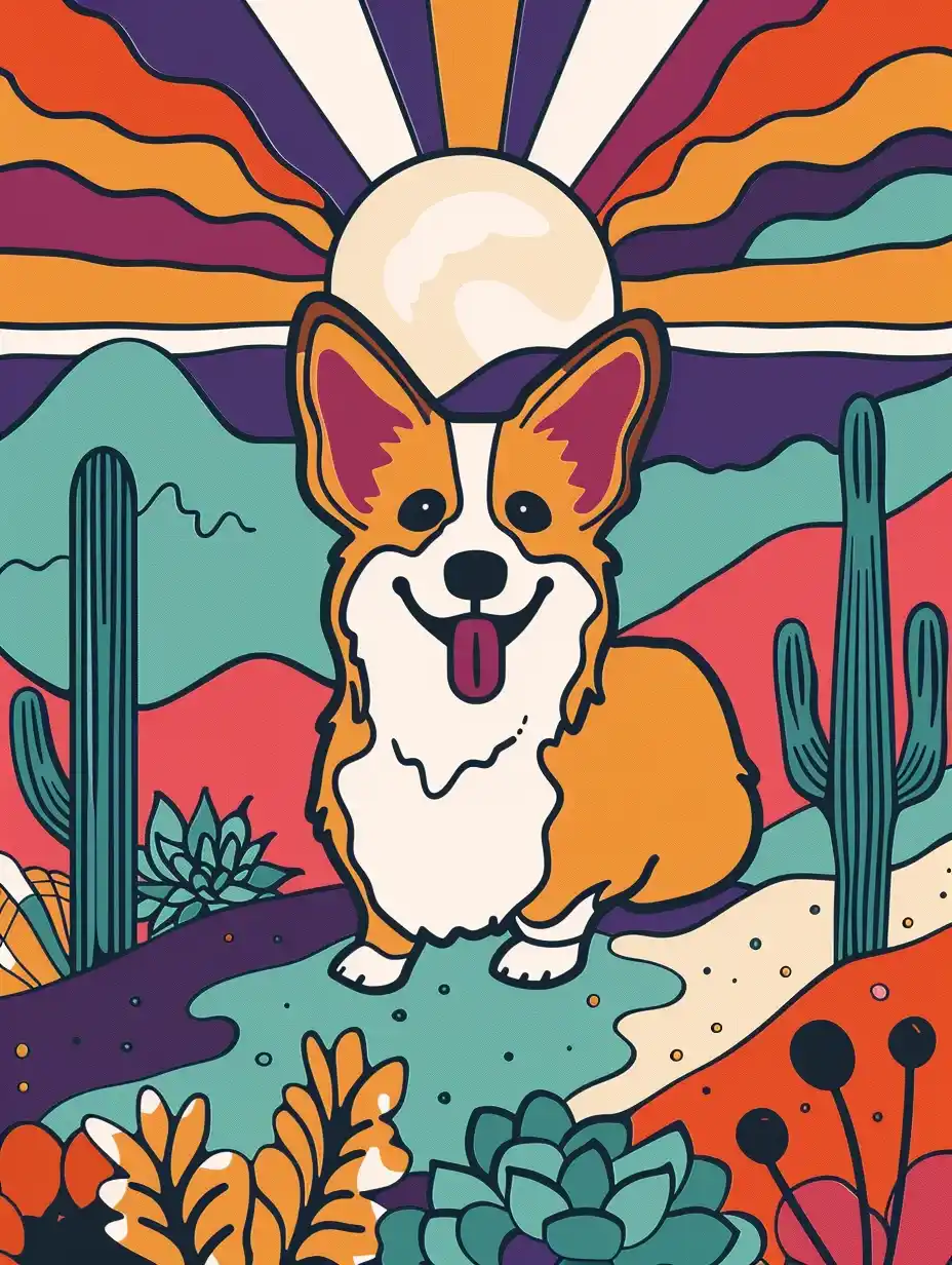 Minimalist Corgi Cosmos