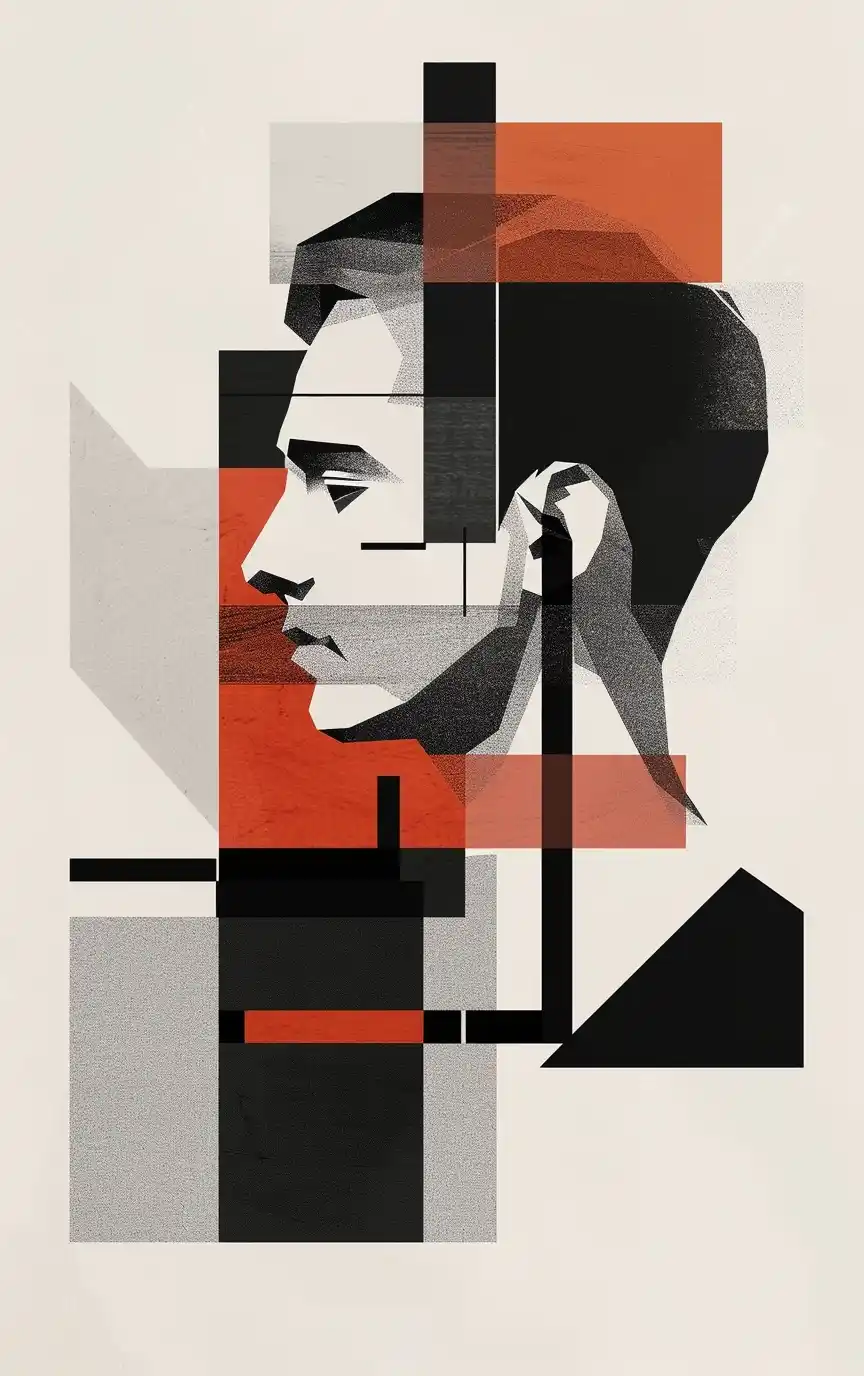 Geometric Man in Monochrome