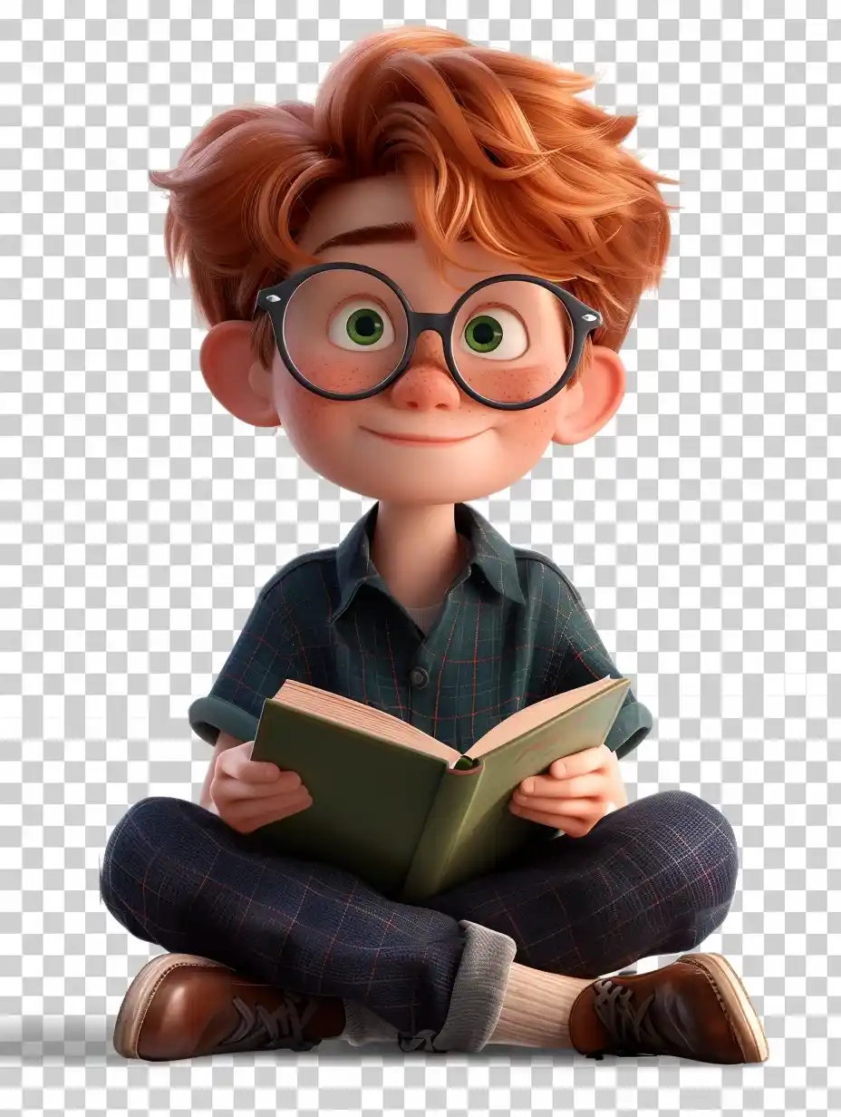 Pixar Boy Reading Book