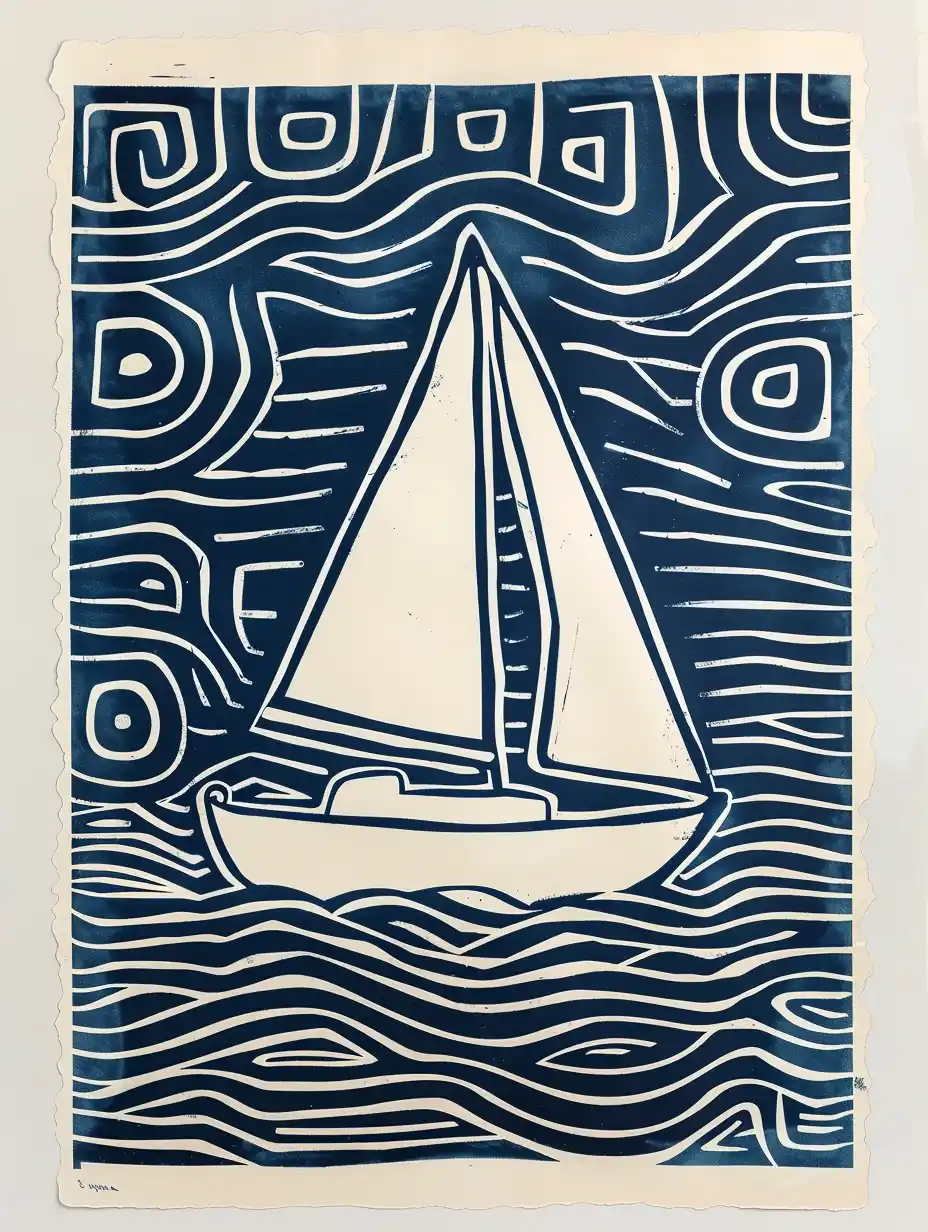 Sailboat in Haring Style