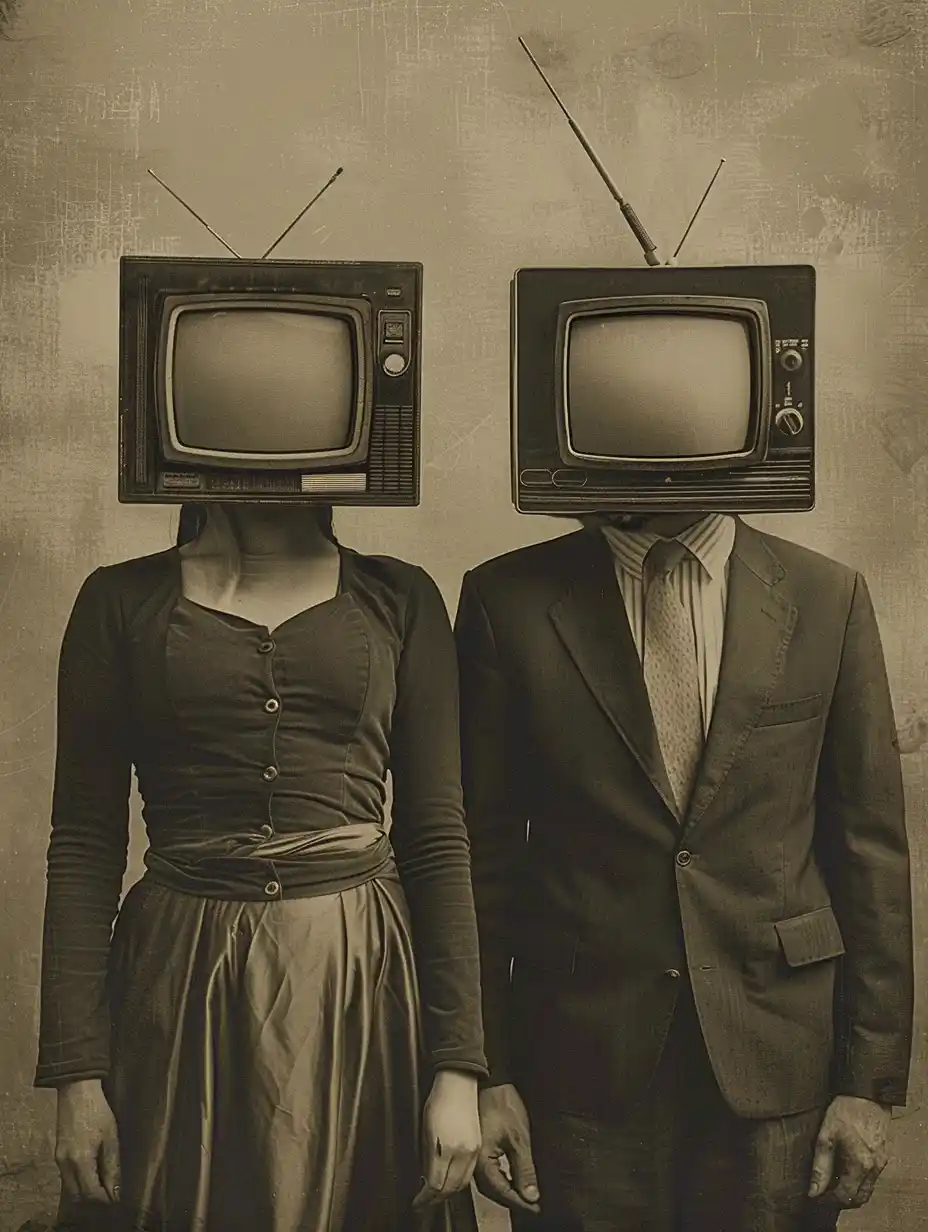 Vintage TV Head Duo