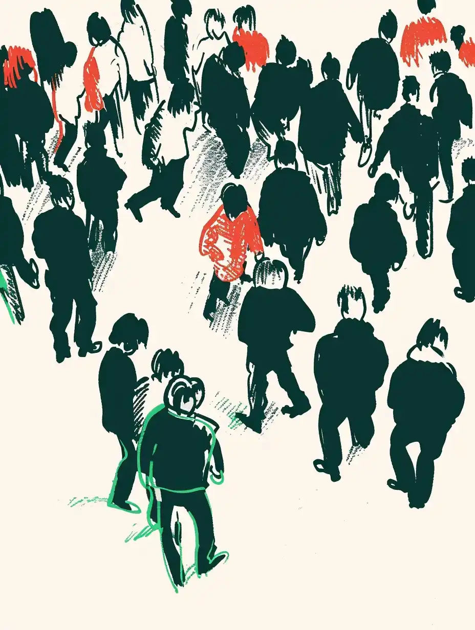 Trendy Hip Hop Crowd Sketch