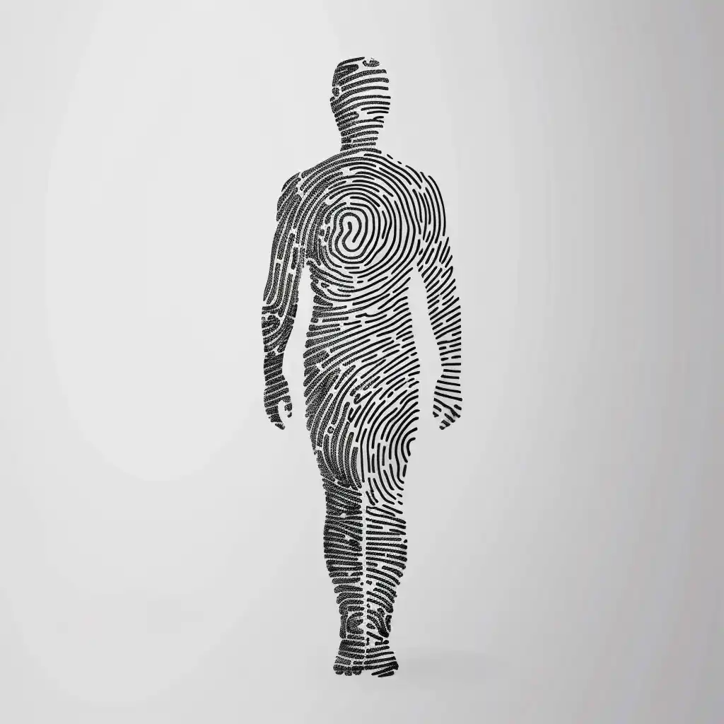 Wireframe Fingerprint Figure