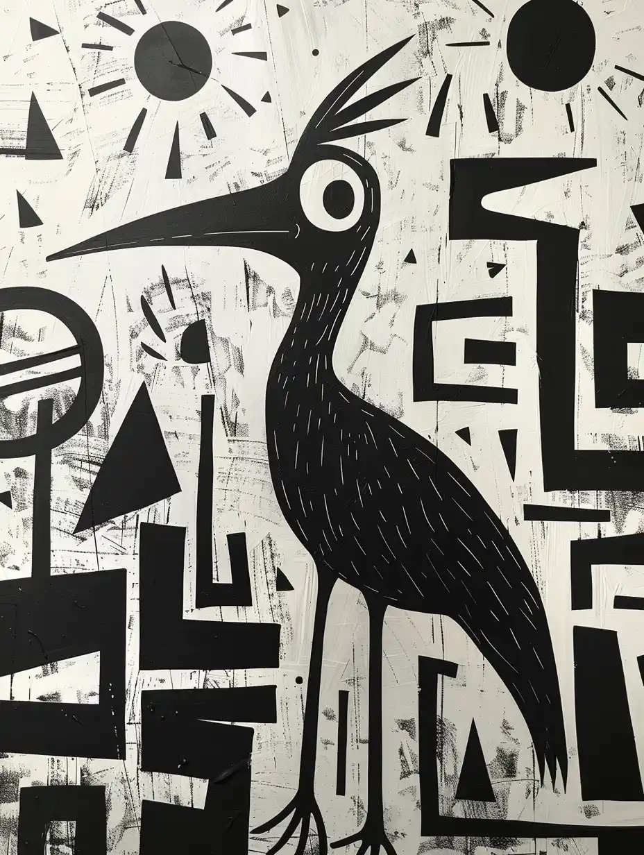 Wetland Birds Doodle Art