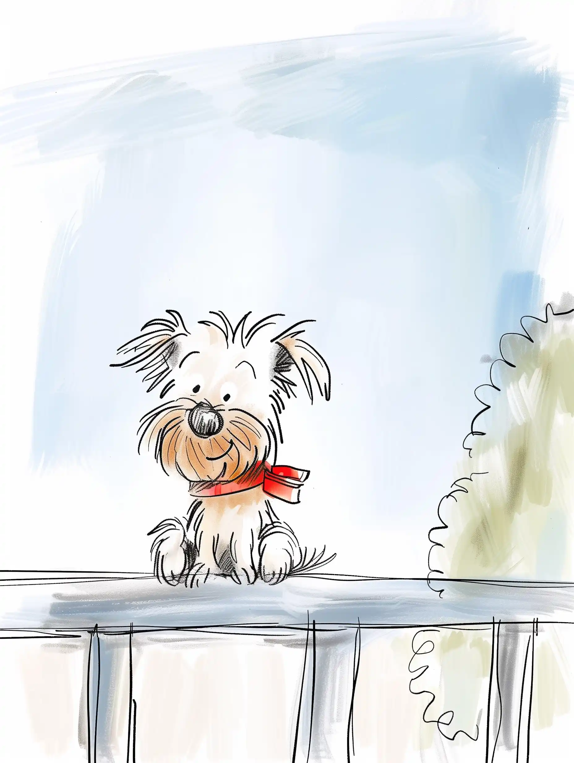 Minimalist Terrier on Balcony