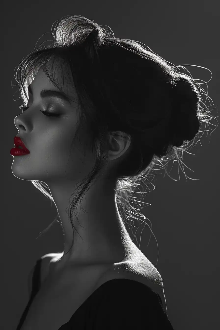Monochrome Lips Silhouette
