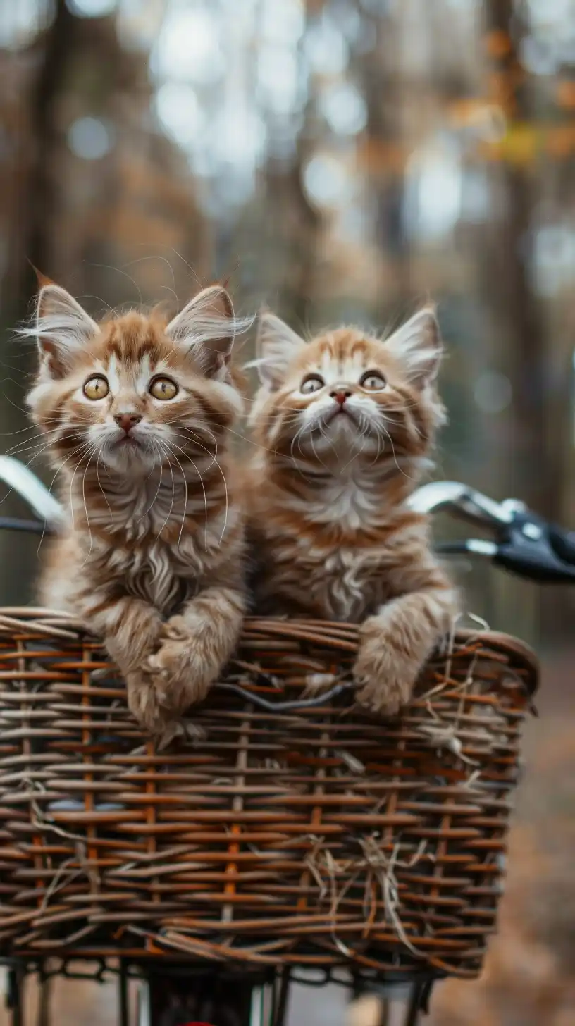 Cute Cats in Bike