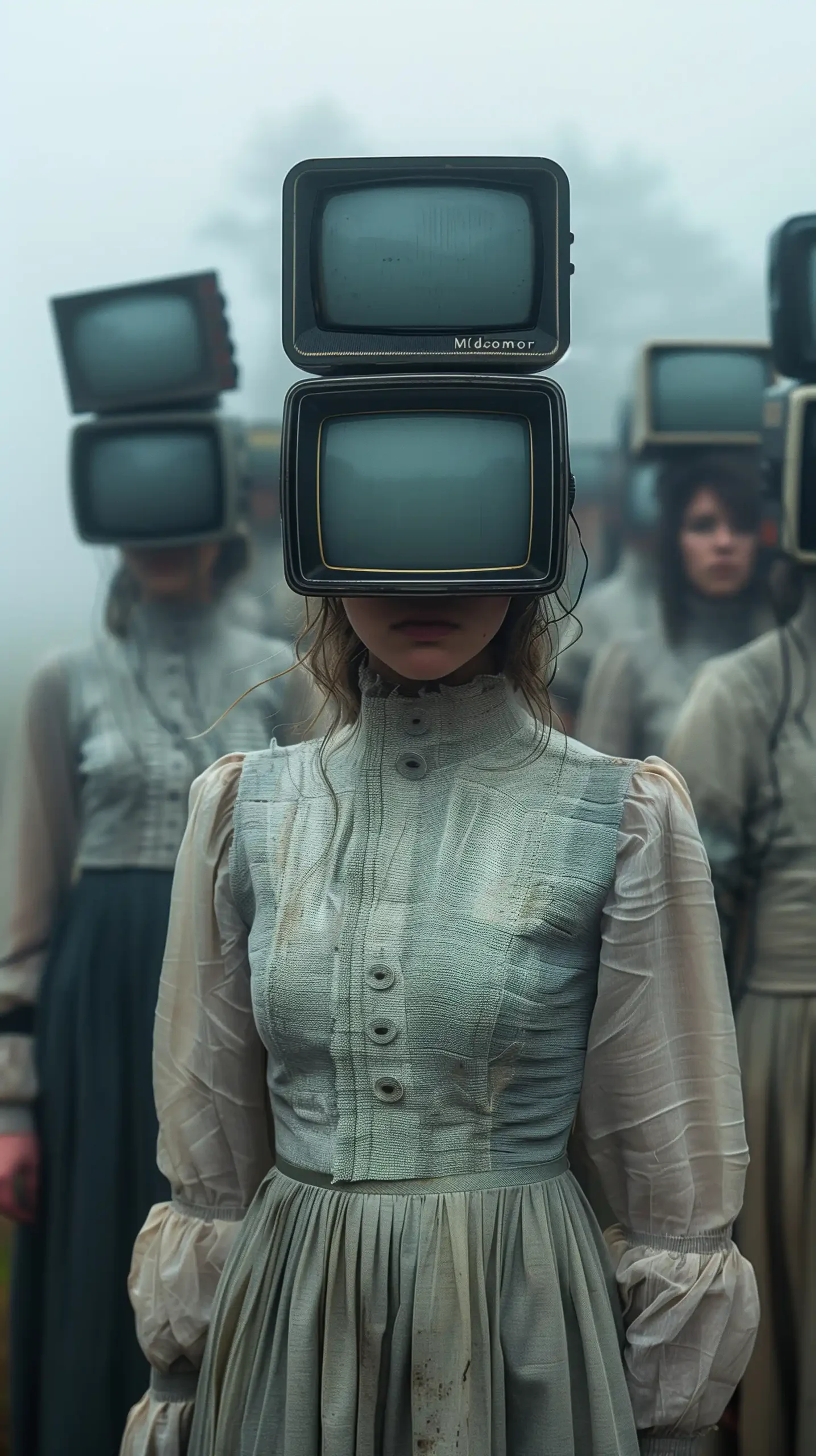 Surreal TV Head Woman
