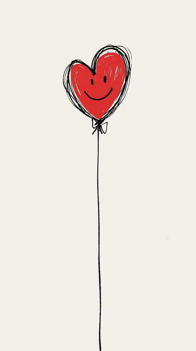Simple Smiley Heart Sketch