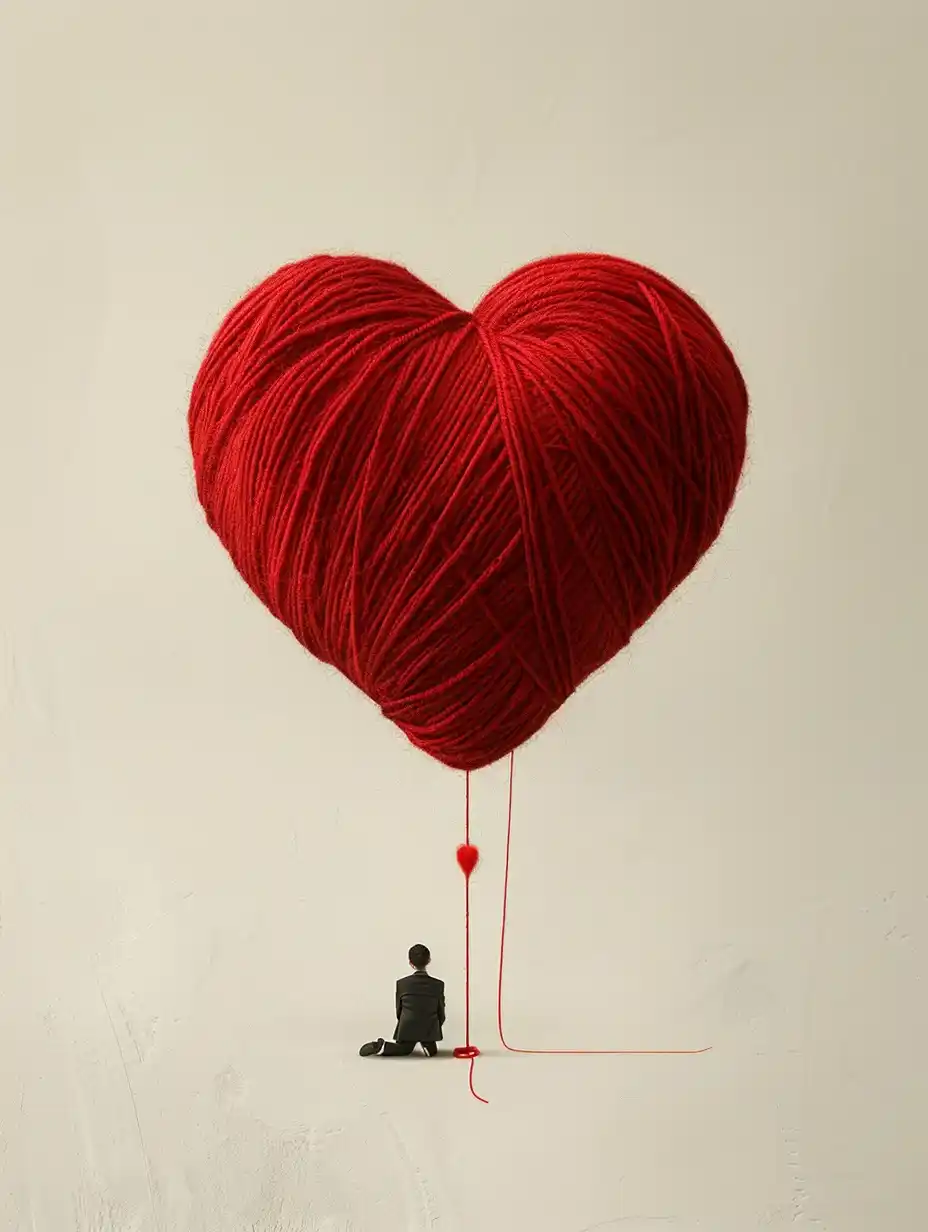 Surreal Heart Yarn Man