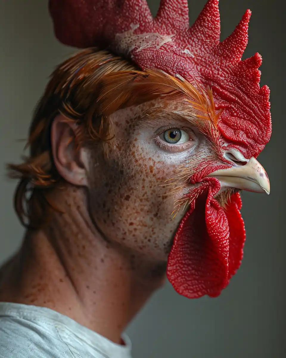 Hybrid Rooster Man Portrait