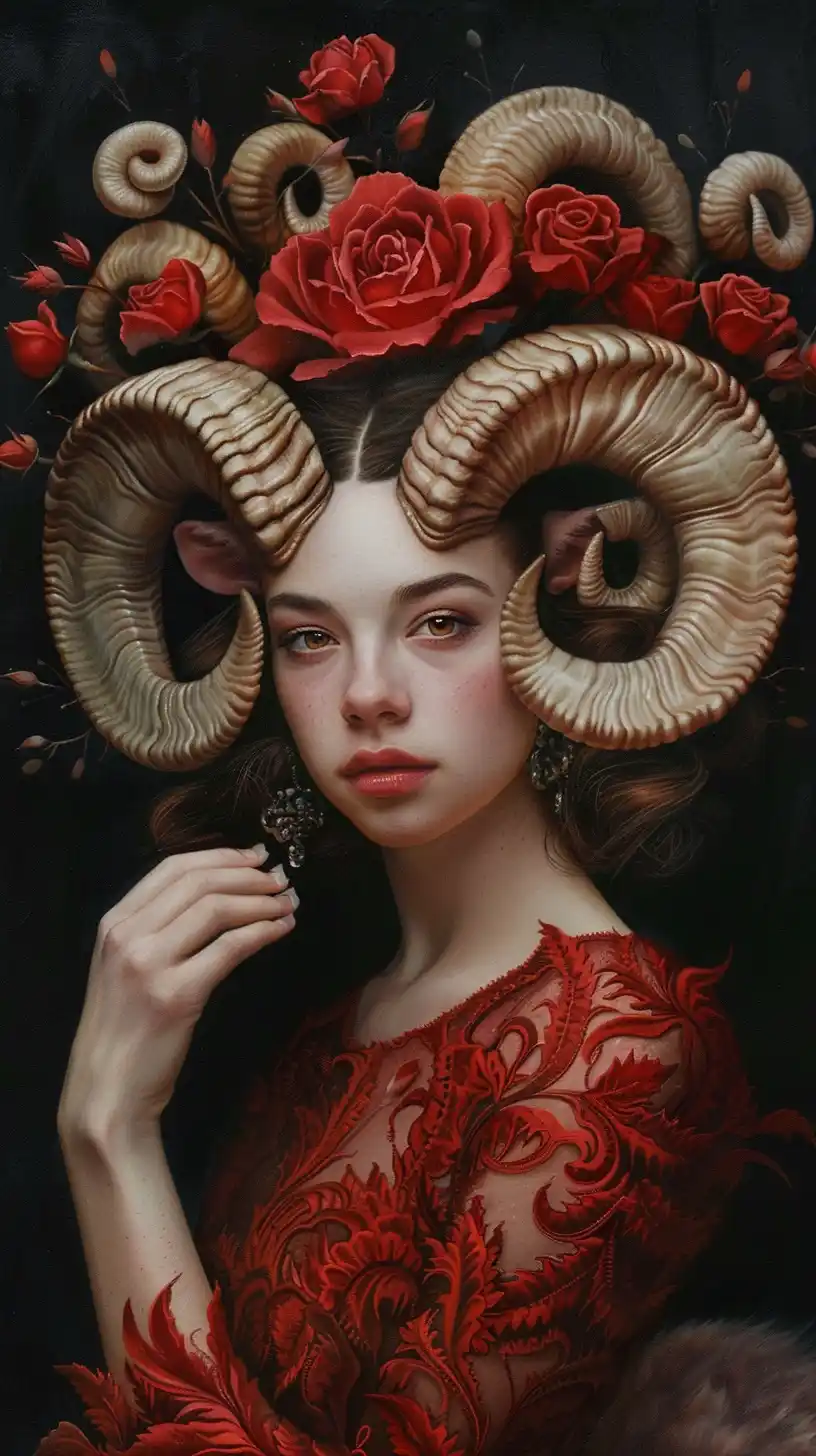Realistic Aries Woman Portrait