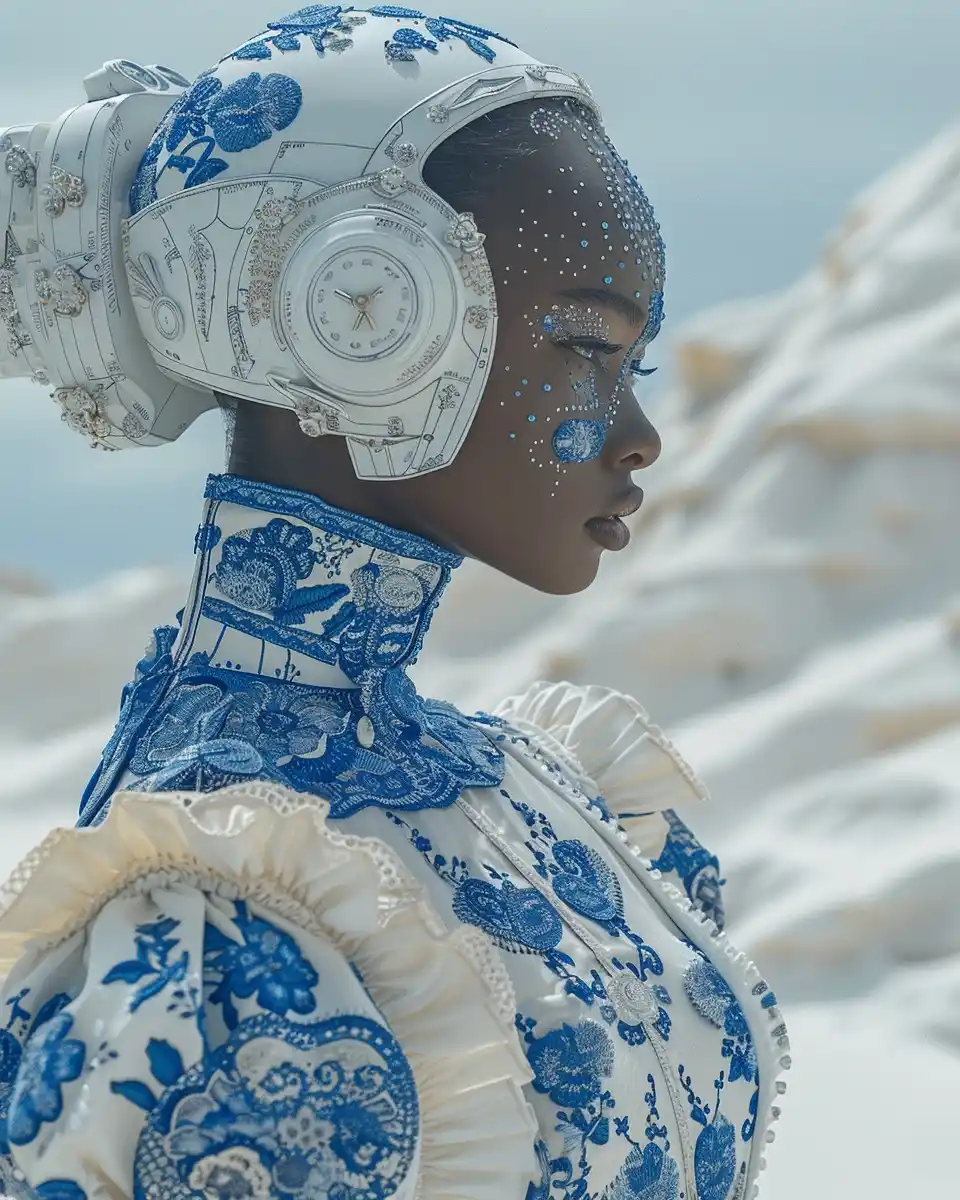 Fashionable Robot in Dunes