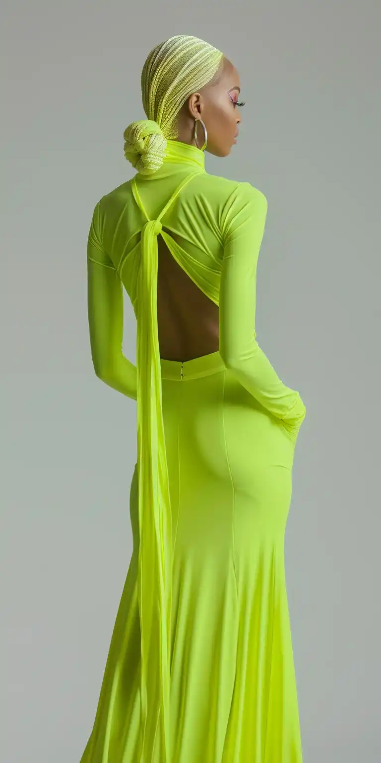 Neon Lime Mermaid Gown