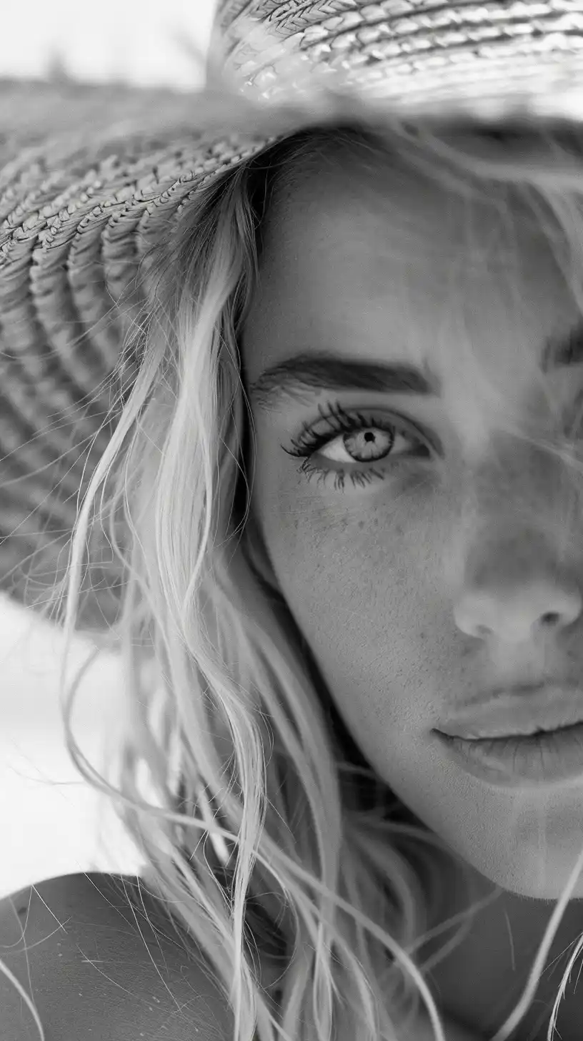 Monochrome Beach Portrait