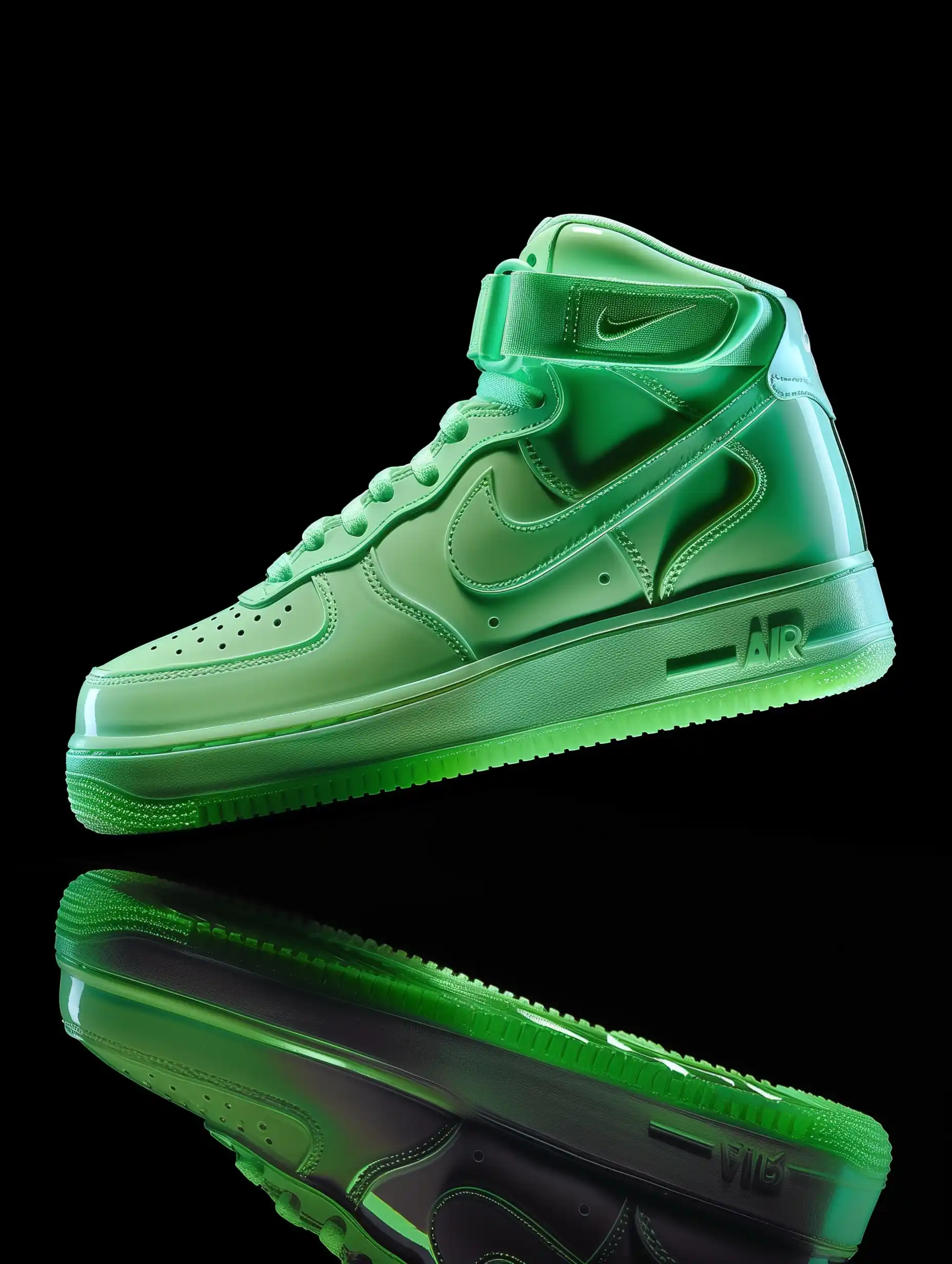 Hyperrealistic Green Air Force Sneaker
