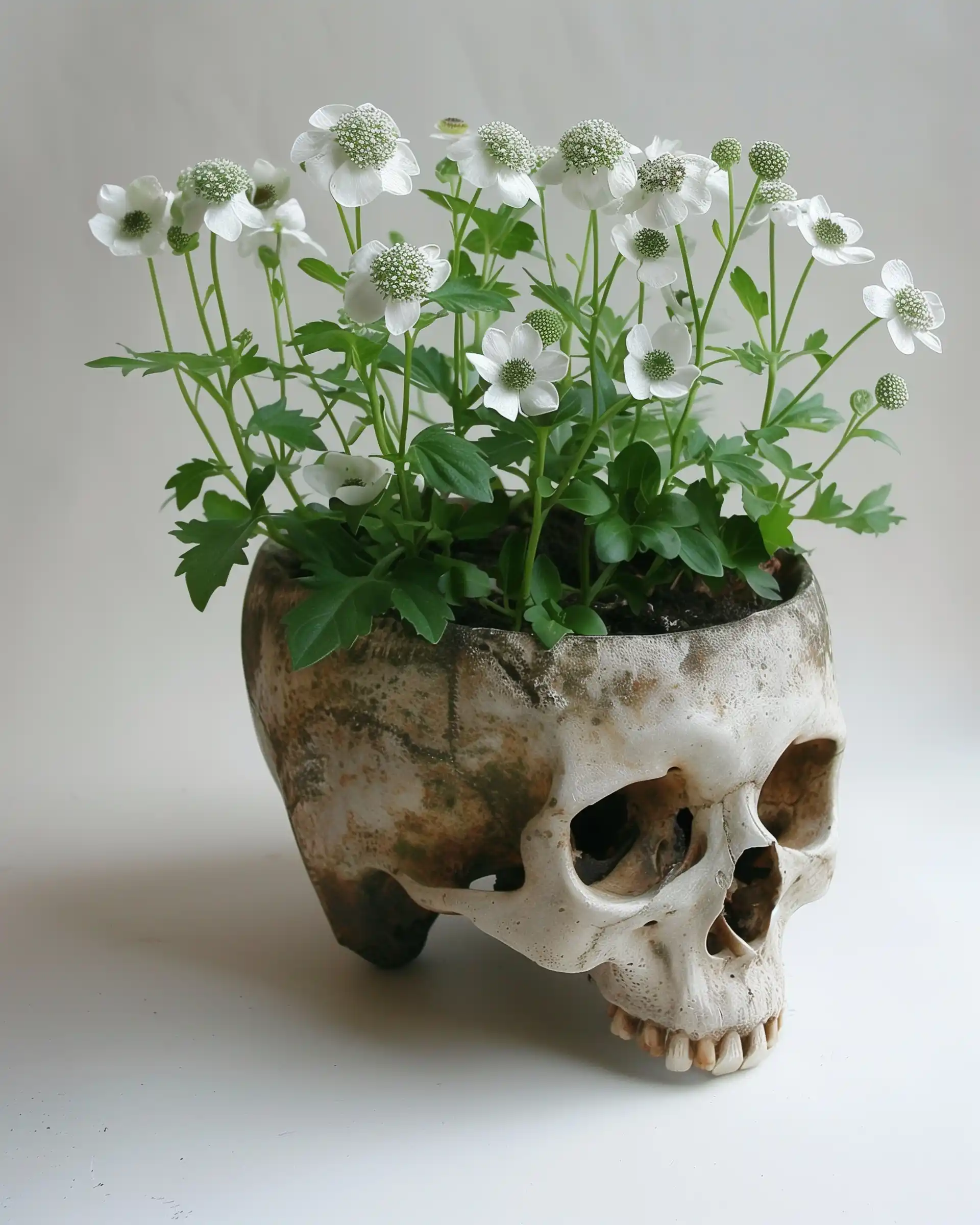 Raw Lisianthus Skull Art