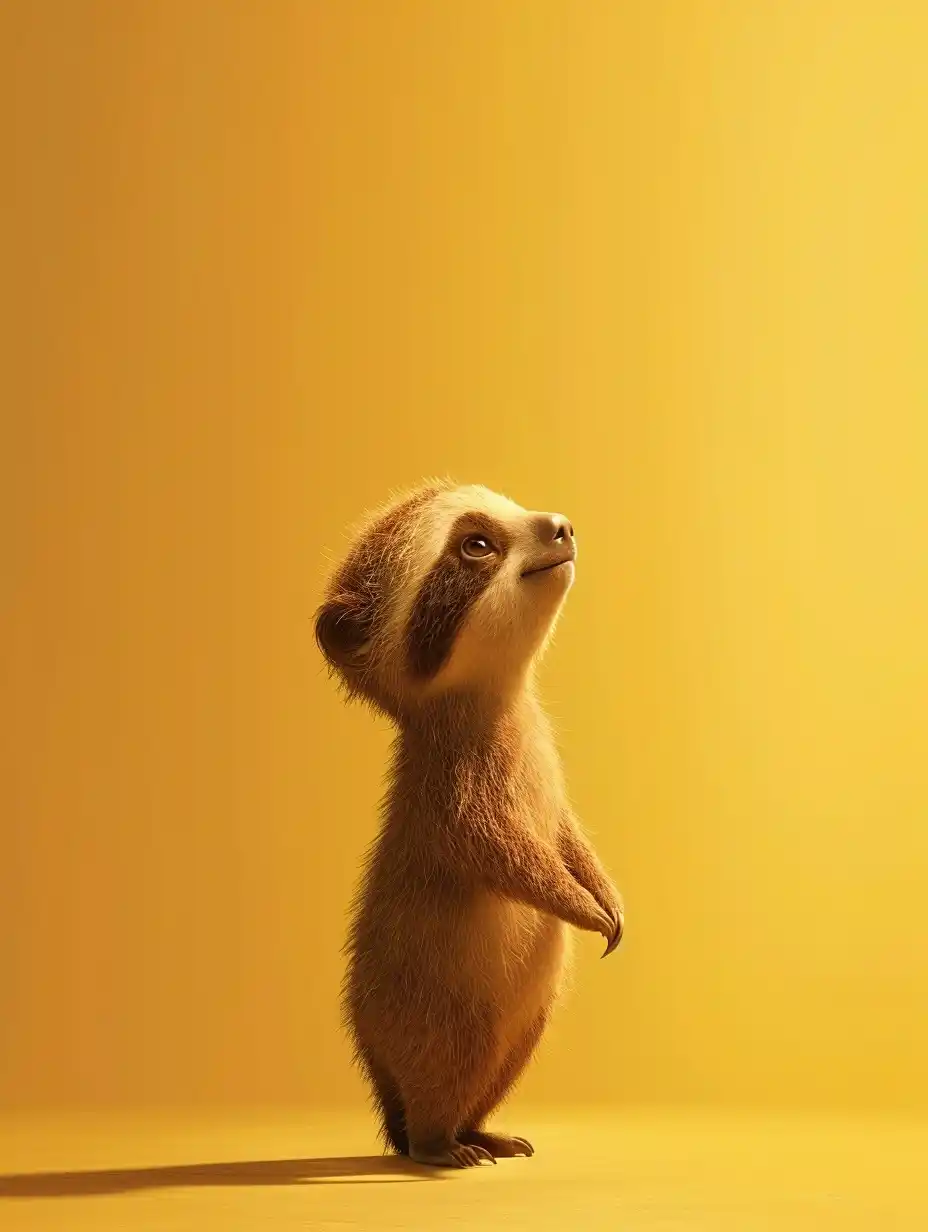 Cartoon Sloth Gazing Up