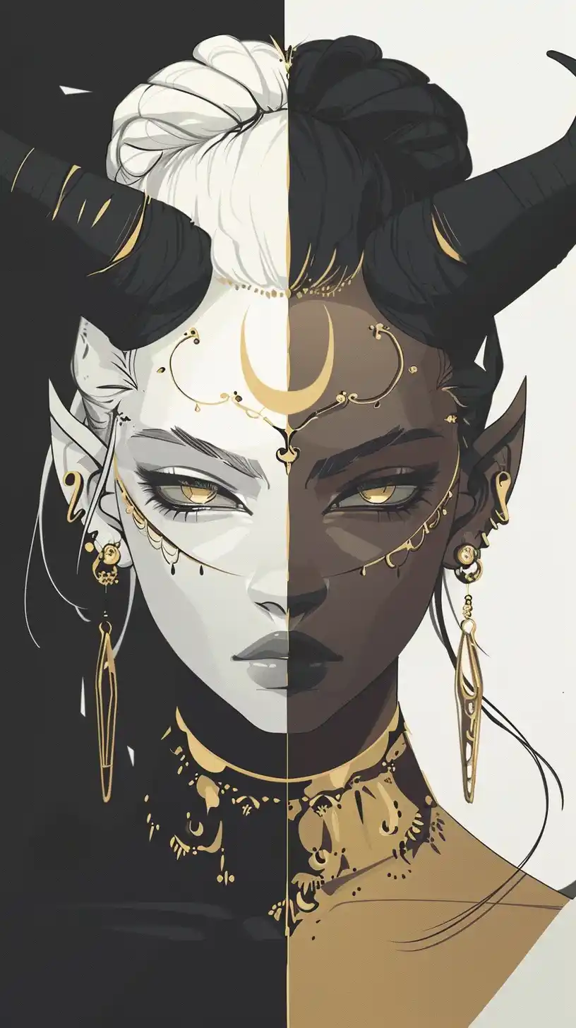 Dual-Faced Anime Illustration
