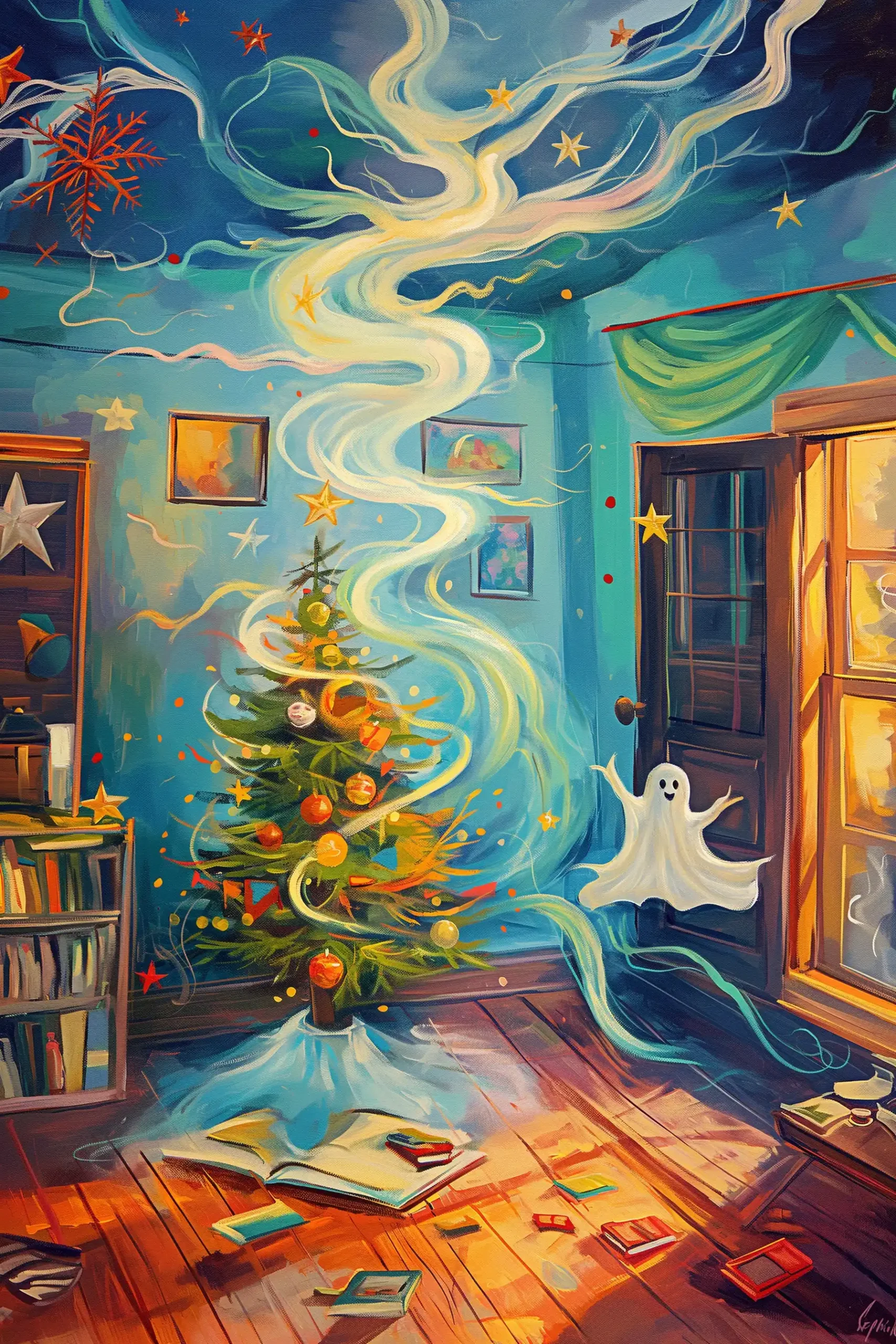 Colorful Christmas Tree  Friendly Ghost