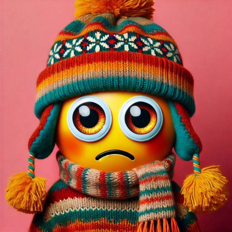 Winter Hat Funky Sad Emoji Google Eyes