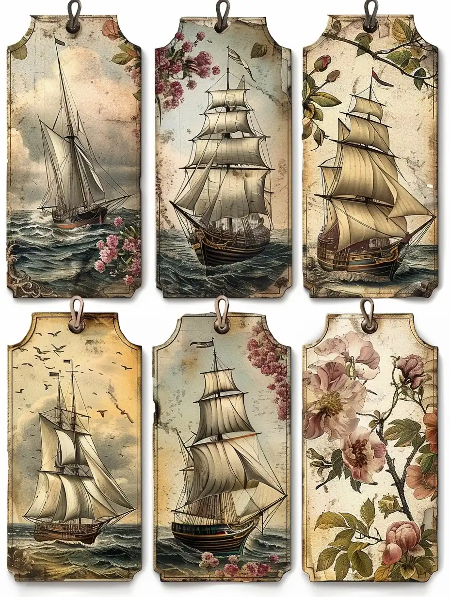 Vintage Nautical Stickers