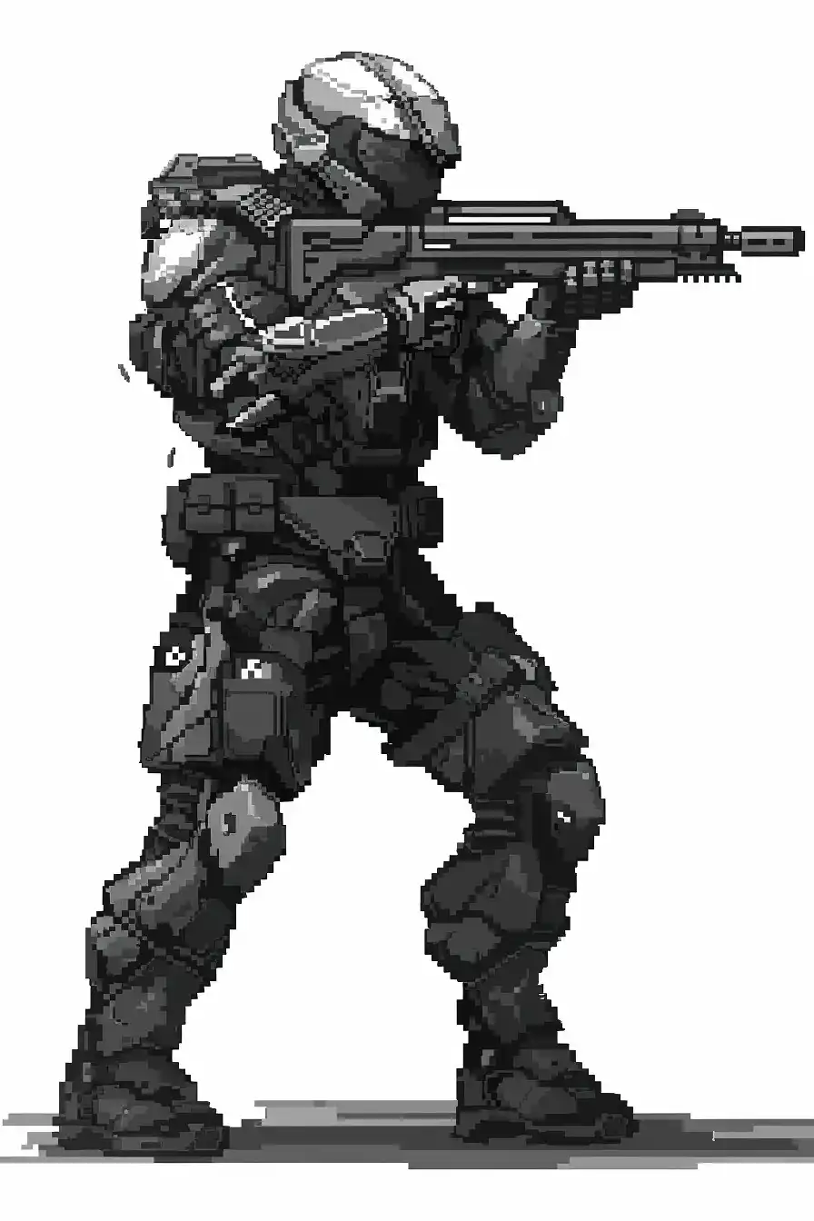 Armored Soldier Pixel Art