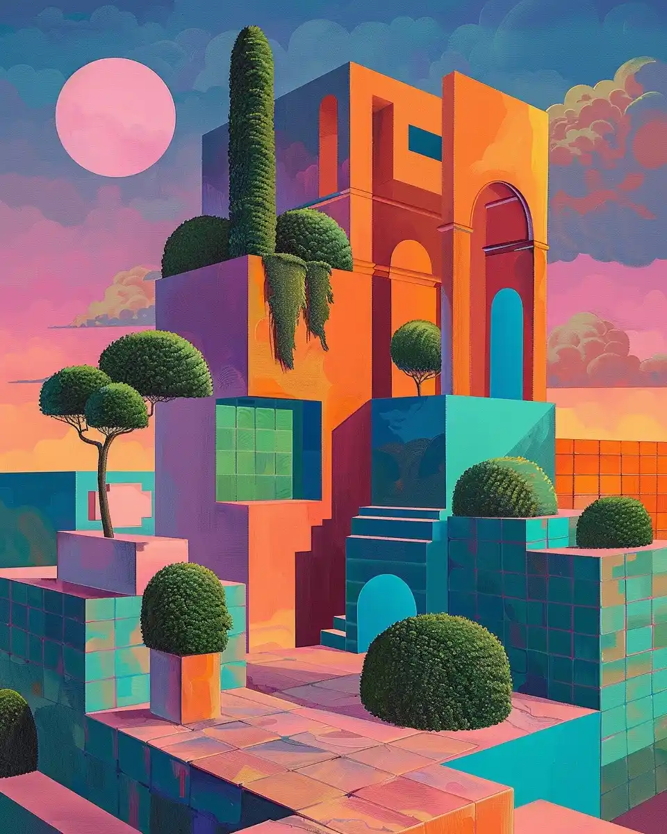Surrealist Topiary Building