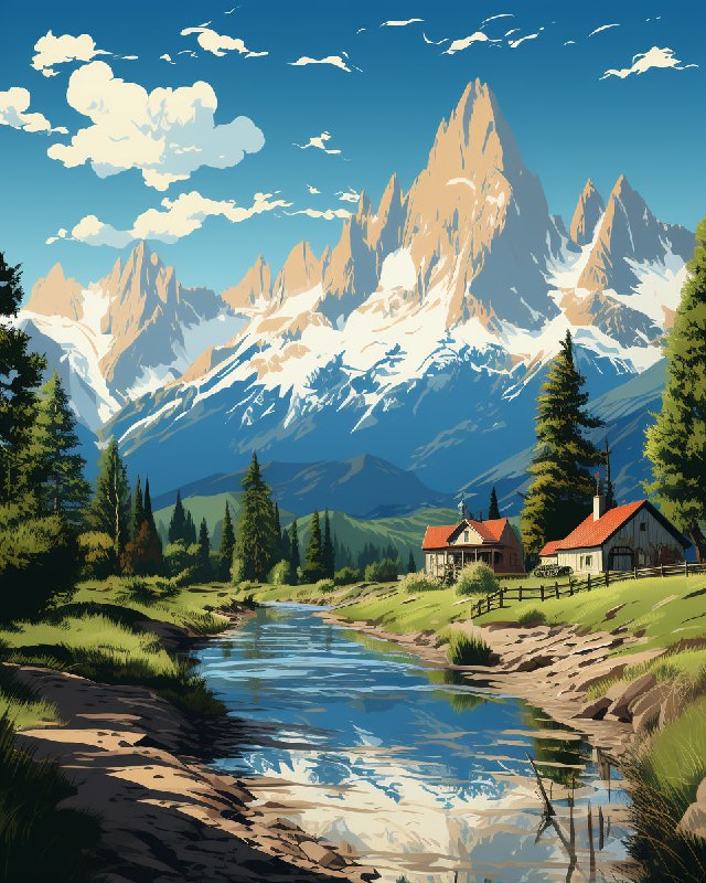 Mount Whitney California Flat Vector Travel Poster