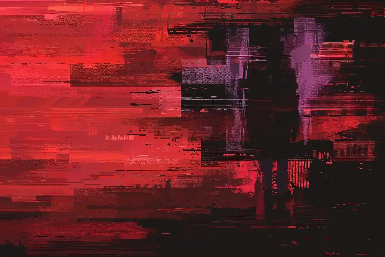 Cyberpunk Glitch Silhouette