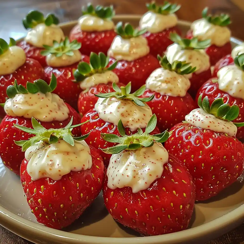 Cheesecake Stuffed Strawberries Amator Delight