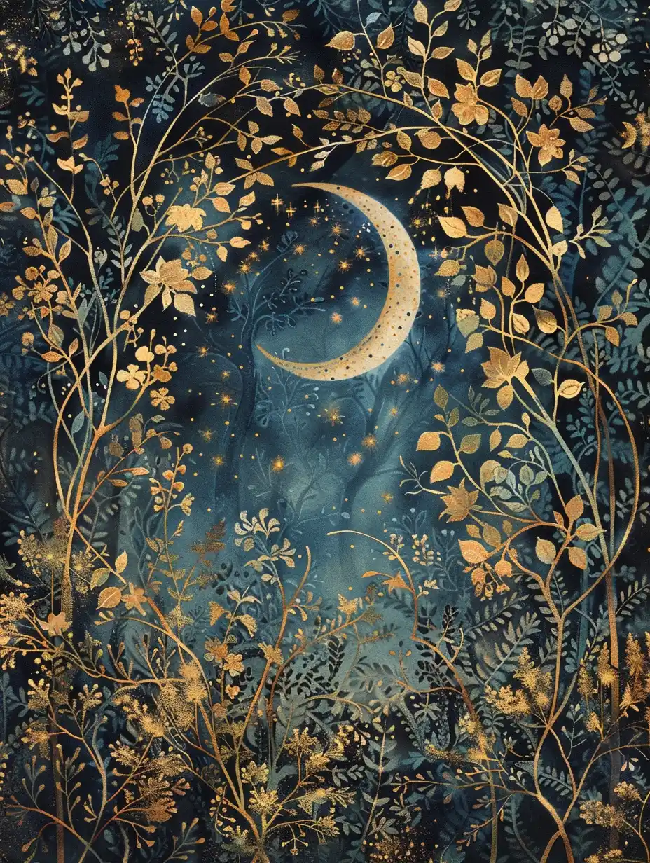 Golden Moonlit Forest