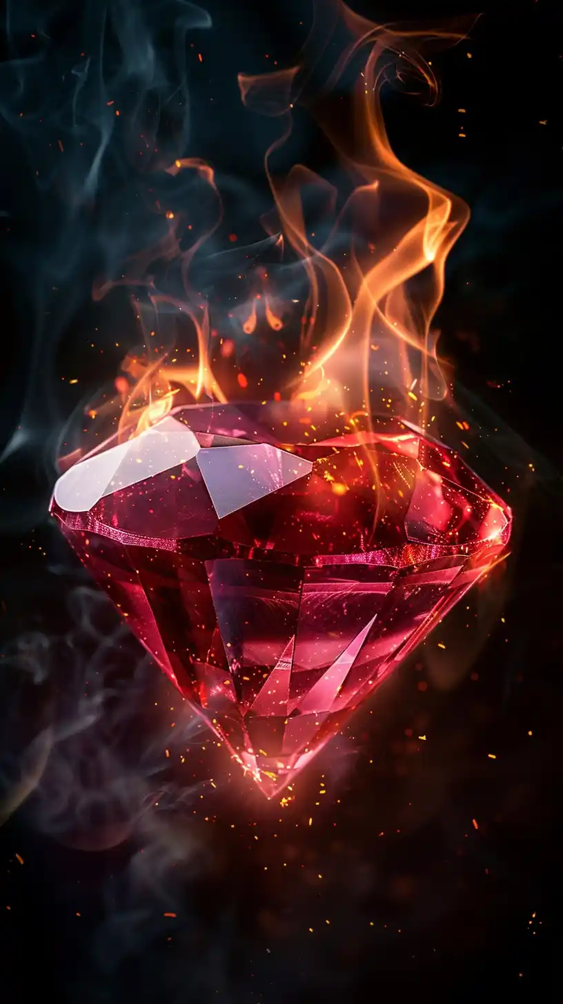 Ruby Fire Floats - Stylized