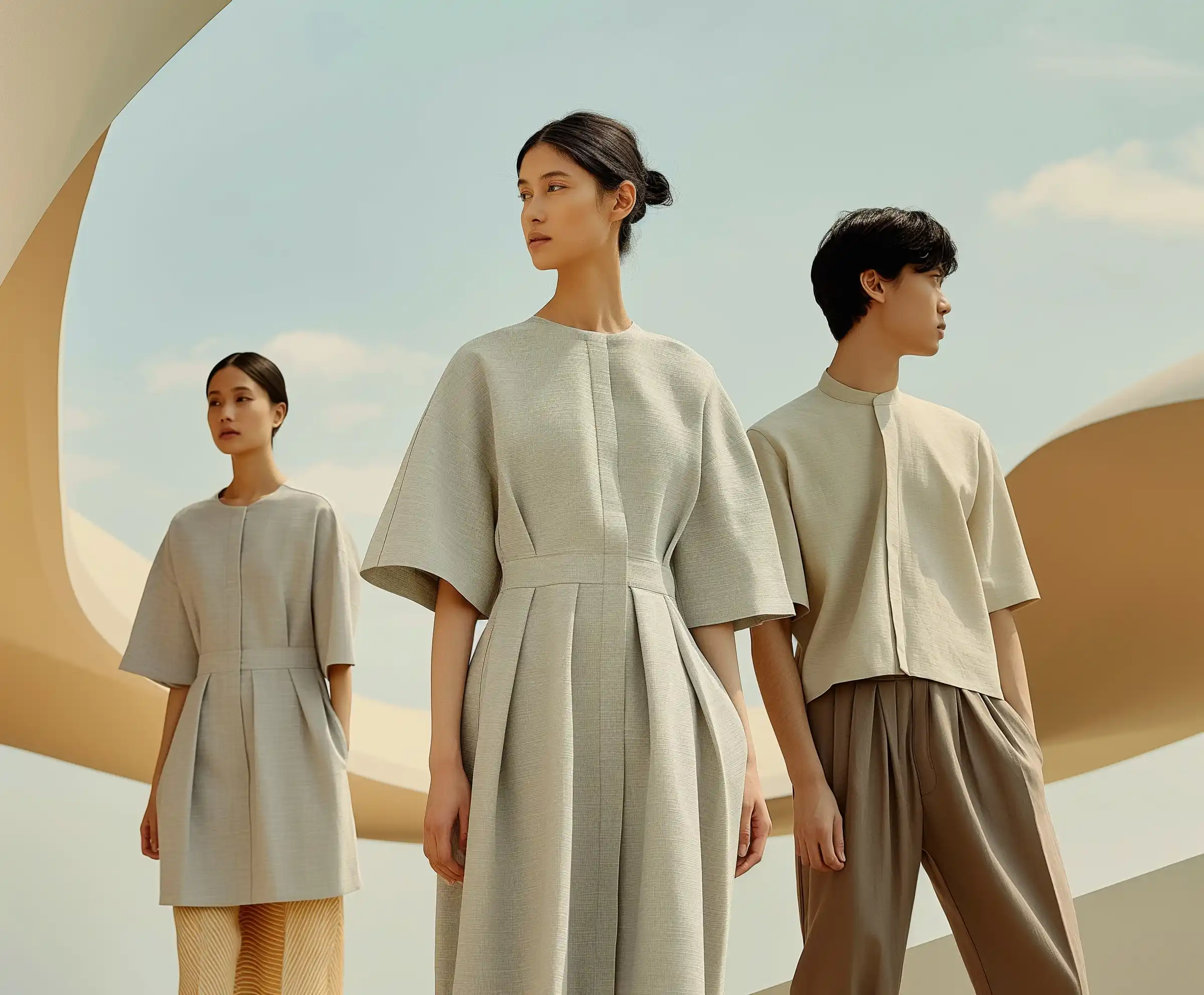 Linen-Clad Trio Beach Club