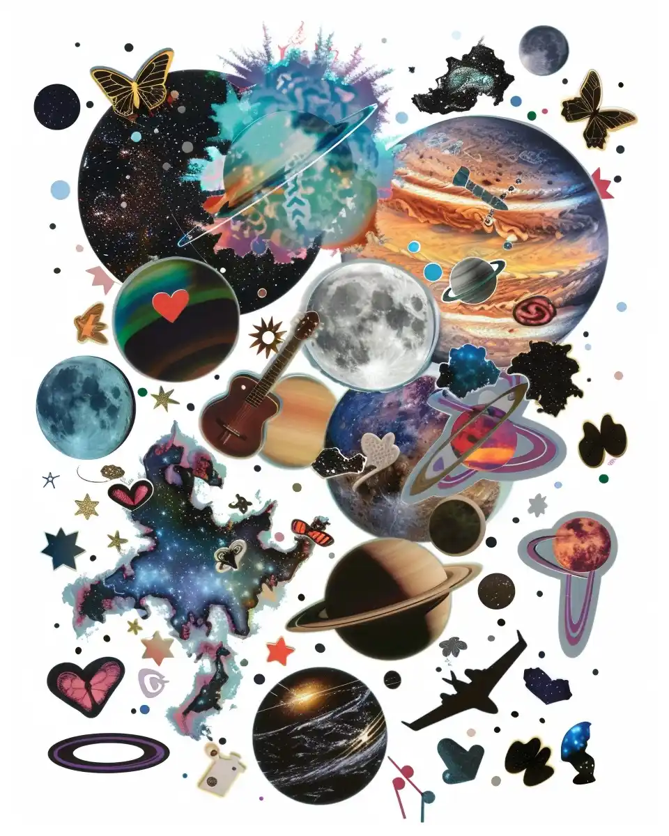 Celestial Sticker Collage
