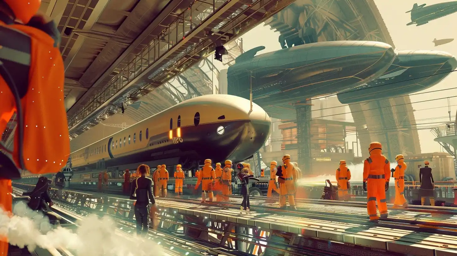 Futuristic Train Station Scene