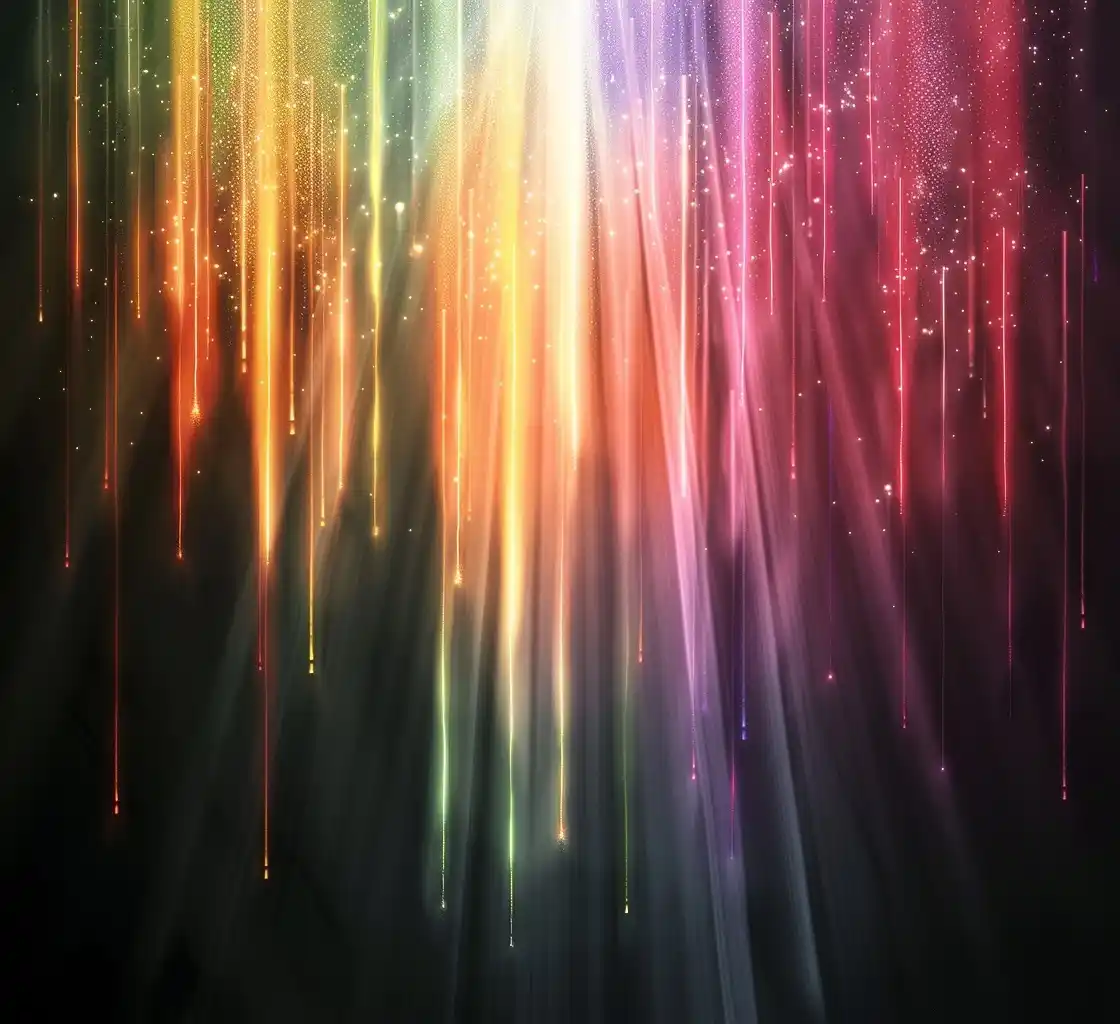 Pastel Light Beams on Black