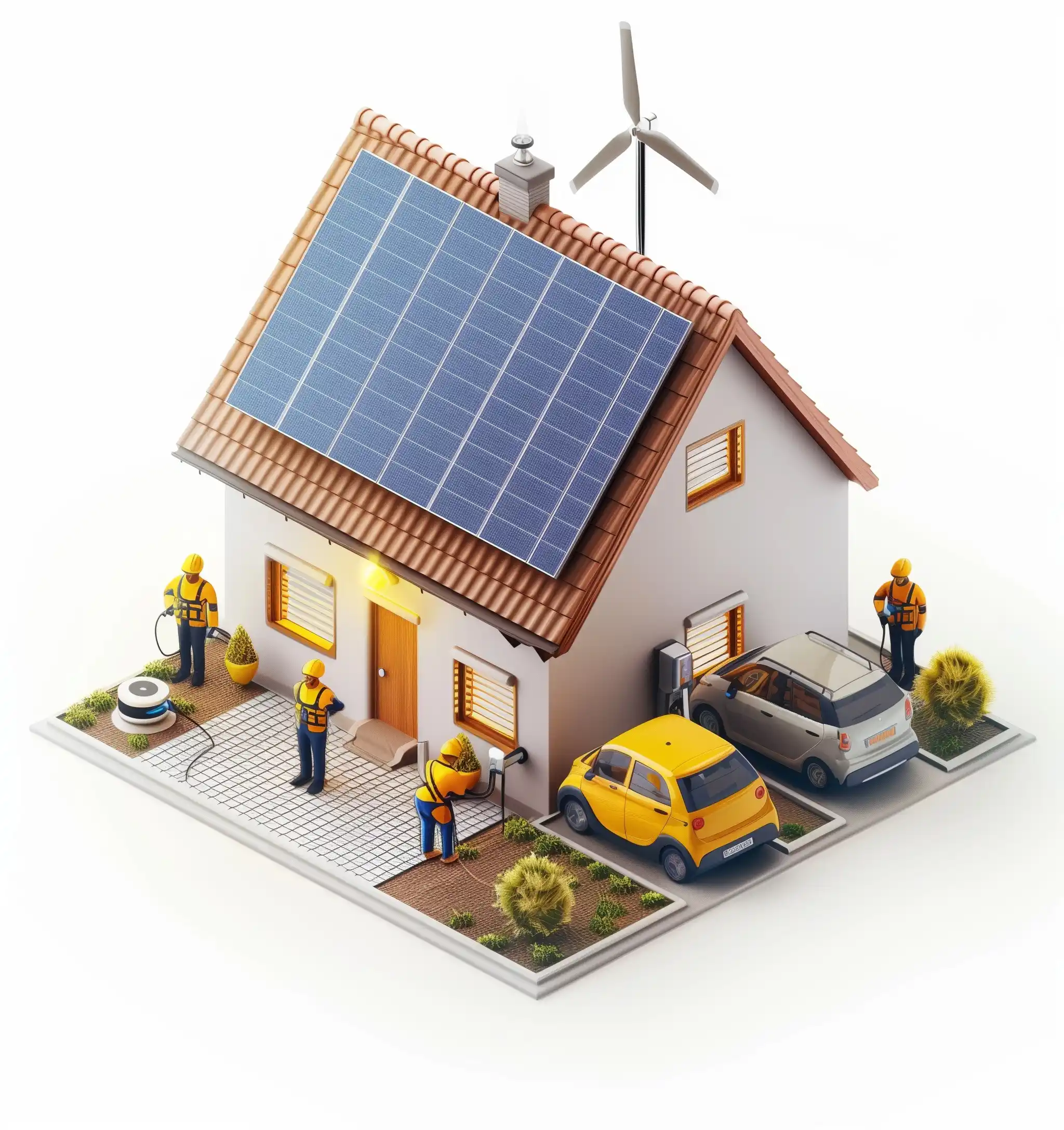 Isometric Solar Home Scene